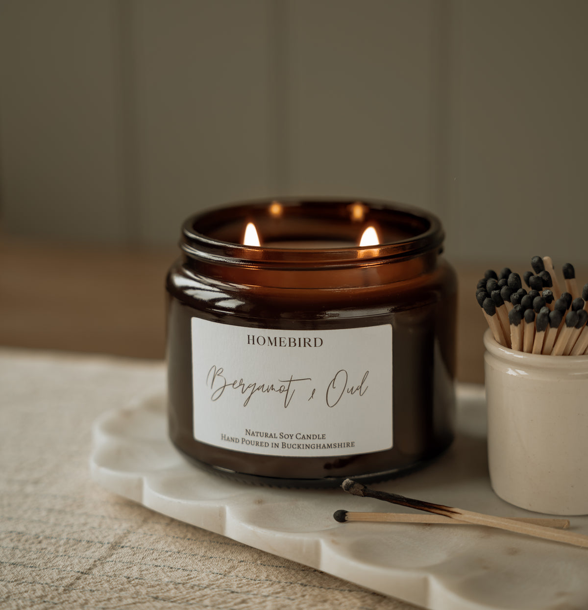 Bergamot & Oud Dual Wick Candle